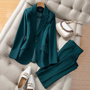 Fabricante de ropa al por mayor fabricante de pantalones de oficina formales de <span class=keywords><strong>mujer</strong></span> de alta calidad conjunto de dos piezas <span class=keywords><strong>traje</strong></span> de <span class=keywords><strong>mujer</strong></span> y FRAC - Product Image 6