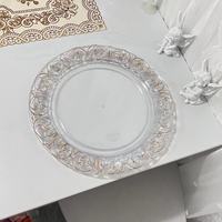 Europese westerse vintage vergulde decoratieve plastic oplaadbare borden voor bruiloften en hotels