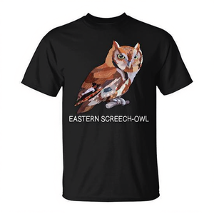 Camiseta Eastern Screech-Owl para adultos, unisex, manga corta, cuello redondo, impresión digital, diseño para amantes de las aves - Product Image 2
