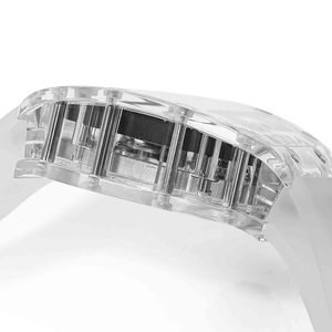Montre Tourbillon 27-03 Élégante à Remontage Manuel, Montre-Bracelet Mécanique Squelette, Boîtier Transparent Blanc, Montre de Sport d'Élite pour <span class=keywords><strong>Homme</strong></span> - Product Image 3
