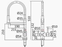 Robinet de douche en acier inoxydable à trois voies robinet pour l'eau filtrée et mélangeur de cuisine SK-S3409