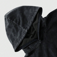 Sweat à capuche zippé en denim délavé à l'acide, imprimé lettres personnalisées, coupe oversize, en coton, pour homme, écologique, style vintage emo