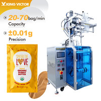 Machine d'emballage automatique verticale pour sachets de liquides, chocolat, sauce caramel, pâte d'arachide, beurre de cacahuète