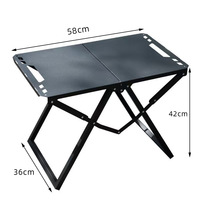 Table de camping portable en acier au carbone pour l'extérieur, pliable et multifonctionnelle, idéale pour les barbecues et les pique-niques, disponible en provenance d'outre-mer