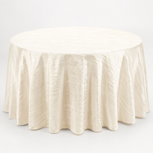 Round Taffeta <b>Tablecloth</b> with Vertical Crinkle Texture for Wedding Banquet and Resort Event Venues - Product Image 1