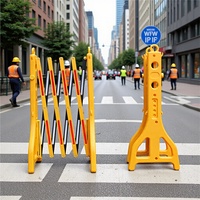Barrière de sécurité routière rétractable en plastique de 200 cm de longueur, barrière de sécurité pliable portable, clôture de circulation portable