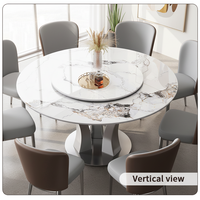 Table à manger ronde de style nordique en verre trempé de 3 mm, pieds en métal de luxe moderne, 6 places, garantie 3 ans pour hôtels, prix de gros