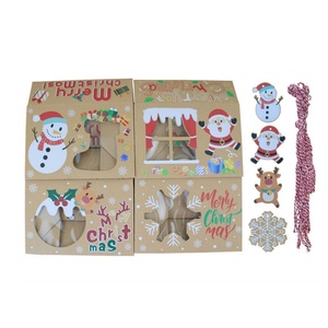 Kraft Paper Christmas Gift <b>Box</b> Window Creative Baking <b>Candy</b> Biscuit Boxes Cupcake Packaging - Product Image 6