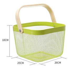 Organisateur <span class=keywords><strong>de</strong></span> <span class=keywords><strong>fruits</strong></span> et fleurs en métal pour salle <span class=keywords><strong>de</strong></span> bain, nouvelle cuisine, <span class=keywords><strong>cadeau</strong></span> <span class=keywords><strong>de</strong></span> <span class=keywords><strong>fruits</strong></span>, <span class=keywords><strong>panier</strong></span> d'affichage en treillis métallique, Cube <span class=keywords><strong>de</strong></span> rangement, poignée en bois, paniers pour cadeaux - Product Image 2