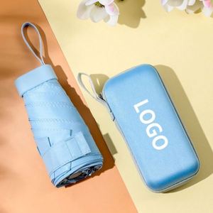 New Mini 5 Folding Flat Handle Umbrella Pocket Size Anti Uv Protection Compact <b>Small</b> Umbrellas for Rain - Product Image 4