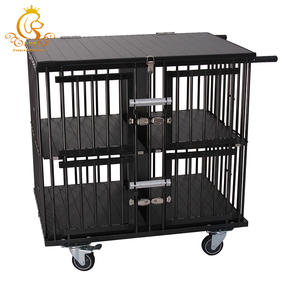 <span class=keywords><strong>Cage</strong></span> de présentation mobile pour animaux de compagnie en aluminium massif moderne EUR VET avec fermeture à bouton pour chiens et chats, utilisation en compétition, avec roues - Product Image 1