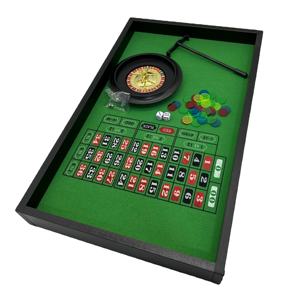 LANDER-MAN 2 en 1 MINI Casino Table Roulette Poker Jeu de jetons Jeu de hasard