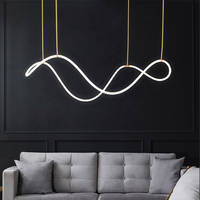 Lustre LED moderne et tendance en corde souple de silicone pour îlot de cuisine, salle à manger et restaurant