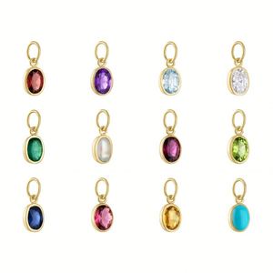 Collier pendentif Zoryn Basic DIY en acier inoxydable avec 12 pierres de naissance, couleur or 18 carats, chaîne basique en vrac, bouddhisme, pour la fabrication sous vide - Product Image 1