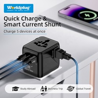 Worldplug - Cargador de Viaje USB GaN de 25 W Personalizado, Adaptador Internacional, Enchufe Universal, Adaptador de Viaje