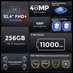 แท็บเล็ตอุตสาหกรรม Fossibot DT1 MTK ระบบปฏิบัติการ Android 13 แบตเตอรี่ใช้งานได้นาน 11000mAh หน้าจอ 10.4 นิ้ว ความละเอียด 2K หน่วยควา<span class=keywords><strong>ม</strong></span>จำ 256GB กล้องหลัง 48MP ทนทาน - Product Image 6