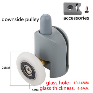 Ayarlanabilir kılavuz tek tekerlek sürgülü kapı silindiri için duş pirinç kasnak tekerlek banyo - Product Image 4