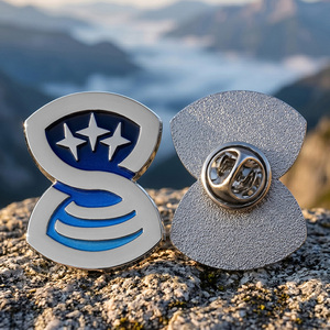 Nuevo Pin Personalizado en Forma de 'S' Abstracto 2026, Pin de Metal con Logotipo, Aleación de Zinc, Plateado, Esmalte Suave, para Promociones de Marca - Product Image 1