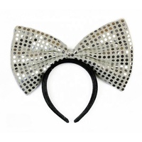 SOLPOP 2027 Bandeau pour femme avec grand nœud à paillettes, pour Mardi Gras, Carnaval, Fête d'anniversaire, Fête costumée, Accessoires capillaires pour fille