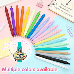 Stylo à bille rétractable <span class=keywords><strong>en</strong></span> <span class=keywords><strong>gros</strong></span>, mignon, couleur crème macaron, avec breloques PVC 2D, encre noire fluide 1,0 mm, pour fournitures scolaires et de <span class=keywords><strong>bureau</strong></span> - Product Image 4