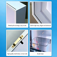 Vitrine murale pour collection de blind boxes avec éclairage LED intégré, design style cadre photo en MDF écologique