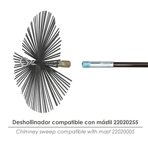 Spazzola per Camino in Acciaio, 250 mm, M12 - Product Image 3