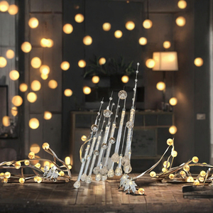 Meilleur lustre LED en acrylique à 10 têtes en forme de goutte d'eau, pour scène de mariage, lampe décorative suspendue jaune et blanche - Product Image 3