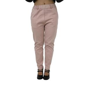 Pantalon pour femme rose poudré taille haute coupe slim pour un usage décontracté - Product Image 1