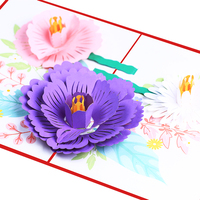 Bouquet coloré Offre Spéciale voeux 3d Pop Up carte pour cadeau d'anniversaire mère Wards avec enveloppe