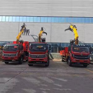 Hwo 4x4 बूम क्रेन लॉरी हाइड्रोलिक nuckle बूम लोडर क्रेन उपकरण लॉग हड़पने - Product Image 4