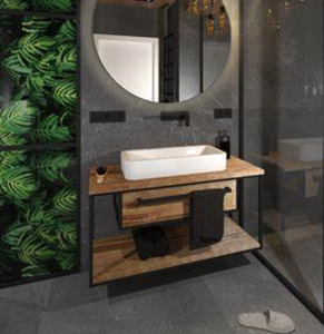 <strong>Waschtisch</strong> Mit Unterschrank Industriedesign Waschtischunterschrank Teak Metall Bathroom Sink Leg System - Product Image 6