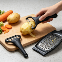 Éplucheur de chou manuel en plastique, ensemble râpe à salade, lames en acier inoxydable, multifonction, facile à nettoyer, portable, pour la cuisine domestique