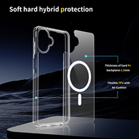 Pour Samsung Galaxy A07 étui transparent magnétique, anti-rayures mince TPU + PC 2 en 1 antichoc couverture de téléphone portable pour Samsung Galaxy A07