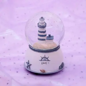 Cheval blanc créatif lune rêveur Spinning avec lumières flocon de neige Water Polo rose chat boîte à musique cadeau étudiant licorne boule de cristal