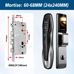 Serrure Intelligente Numérique à Empreinte Digitale, Verrou de Porte Électrique Intelligent, Couleur Noire - Product Image 3