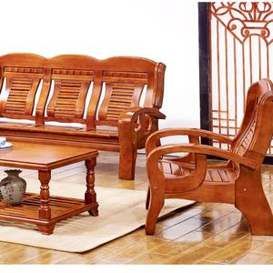 เก้าอี้โซฟาไม้สไตล์จีน ห้องนั่งเล่นไม้ อพาร์ทเมนต์ขนาดเล็ก เก้าอี้เดี่ยว สามที่นั่ง ม้านั่งสองที่นั่ง ใช้ได้ทั้งฤดูหนาวและฤดูร้อน - Product Image 4