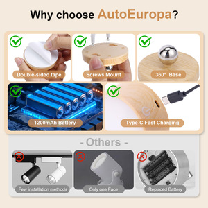 Lámpara de noche con tacto de grano de madera, 2x62x109, luz nocturna moderna y sencilla para dormitorio, sala de estar, iluminación de pared - Product Image 2