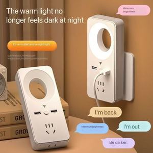 Voice Control Night Light Socket Converter USB <b>Plug</b>-in Board Dormitory Eye protection <b>Lamp</b> LED Desk <b>Lamp</b> Socket <b>Wall</b> <b>Lamp</b> - Product Image 2