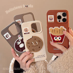<span class=keywords><strong>Coque</strong></span> de téléphone portable en Silicone mignon en peluche biscuits pour <span class=keywords><strong>iPhone</strong></span> 16 15 14 <span class=keywords><strong>13</strong></span> 12 Pro max frites tpu moelleux antichoc couverture arrière - Product Image 5