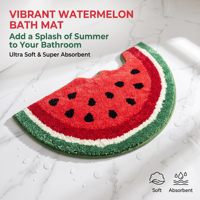 Wassermelonen-Plüsch-Badematte Niedlich Geformter Badteppich Weich Saugfähig Rutschfest Handwaschbar Bodenteppich für Badezimmer
