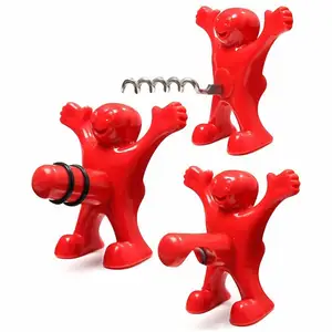 Hot sale Novelty Bar Tools Wine Cork Bottle Plug Funny Happy Man Guy Wine Stopper Perky Beer opener