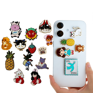 Custom Logo Back <strong>Adhesive</strong> <strong>Pin</strong> for Phone Case Metal Customized Hard Soft Enamel 3D Mobile Phone Stickers - Product Image 1