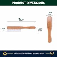 Brosse à chaussures en poils PP blancs avec manche en bois de hêtre pour l'entretien des chaussures
