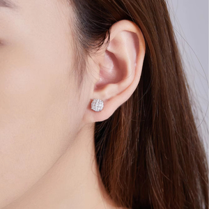 <span class=keywords><strong>Orecchini</strong></span> a lobo in <span class=keywords><strong>argento</strong></span> sterling 925 con moissanite VVS colore D e diamanti da laboratorio, stile vintage ghiacciato, per uomo e <span class=keywords><strong>donna</strong></span> - Product Image 2