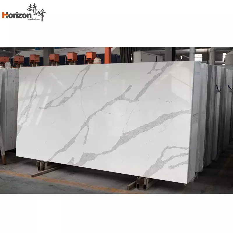 3200x1600 Calacatta White Polished Surface Bookmarked Artificial Quartz Natural Marble Stone Countertop Slabs