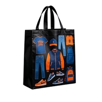 Sac non tissé laminé imperméable à motif imprimé personnalisé, avec poignée de transport