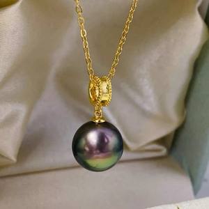 WENCHI DIY Accesorios de Perlas 10229 Soporte de Plata S925 para Colgante Redondo de 10-13mm, Vacío, para Mujer, Artículo de Oro y Plata - Product Image 1