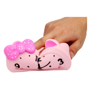 Réveil en forme de chat de dessin animé en PU pour filles de 5 à 7 ans, jouet anti-stress - Product Image 5