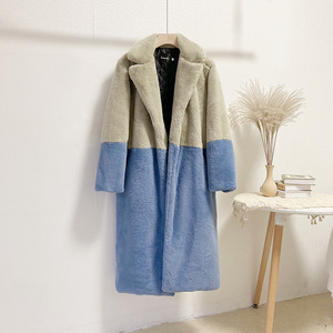 <span class=keywords><strong>Manteau</strong></span> mi-long en fausse fourrure de vison et velours, coupe ample, col blazer, pour femme, vente en gros d'usine - Product Image 4