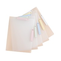 Carpeta de archivo de bolsa de documentos de colector de papel de examen barato estudiante transparente A3 con clips de doble cara